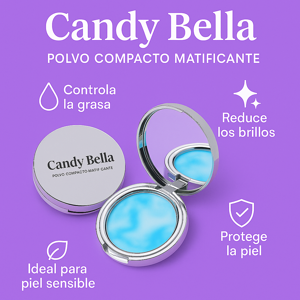 ✨ 🌸Candy Bella – Polvo compacto matificante 🌸✨
