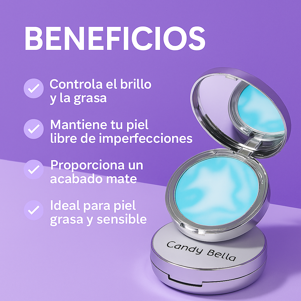 ✨ 🌸Candy Bella – Polvo compacto matificante 🌸✨