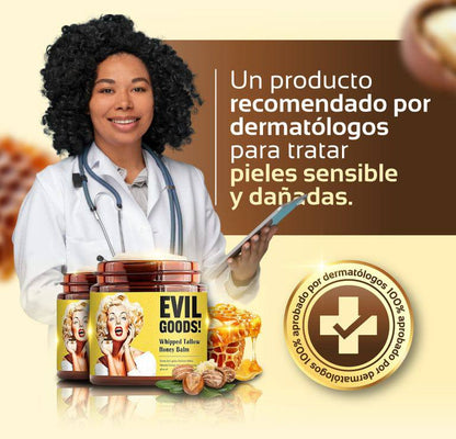 EVIL GOODS 🍯(ENVASE DE VIDRIO · TAPA DE CRISTAL) rejuvenece e hidrata "ORIGINAL CON SEBO DE RES 100 %