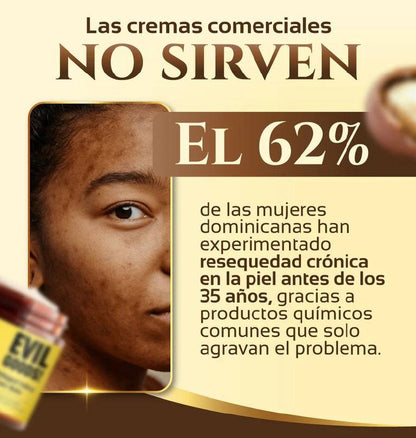 EVIL GOODS 🍯(ENVASE DE VIDRIO · TAPA DE CRISTAL) rejuvenece e hidrata "ORIGINAL CON SEBO DE RES 100 %